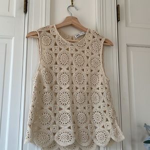 Cream crochet top